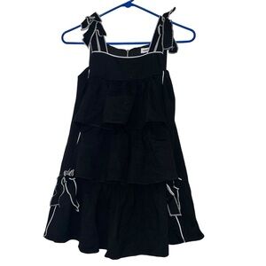 The Umbrella Academy Girls Black Tiered Dress White Piping Sz 7 Punk Retro